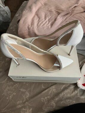 Aldo Beaded white heels